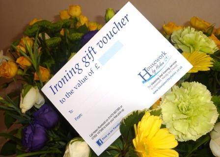 Ironing Gift Voucher (flowers not included)